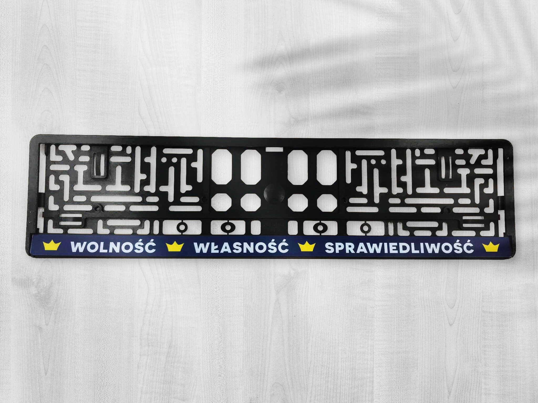 Zestaw - 2x Ramka na tablicę rejestracyjną - WOLNOŚĆ 3