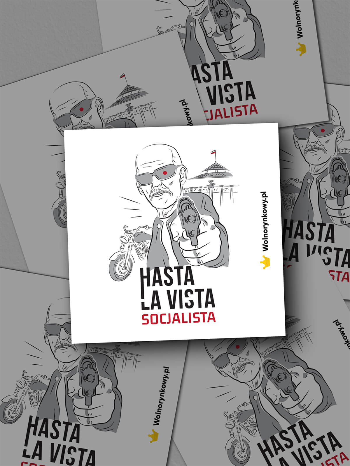 Zestaw 5 wlepek - "Hasta la vista socjalista"