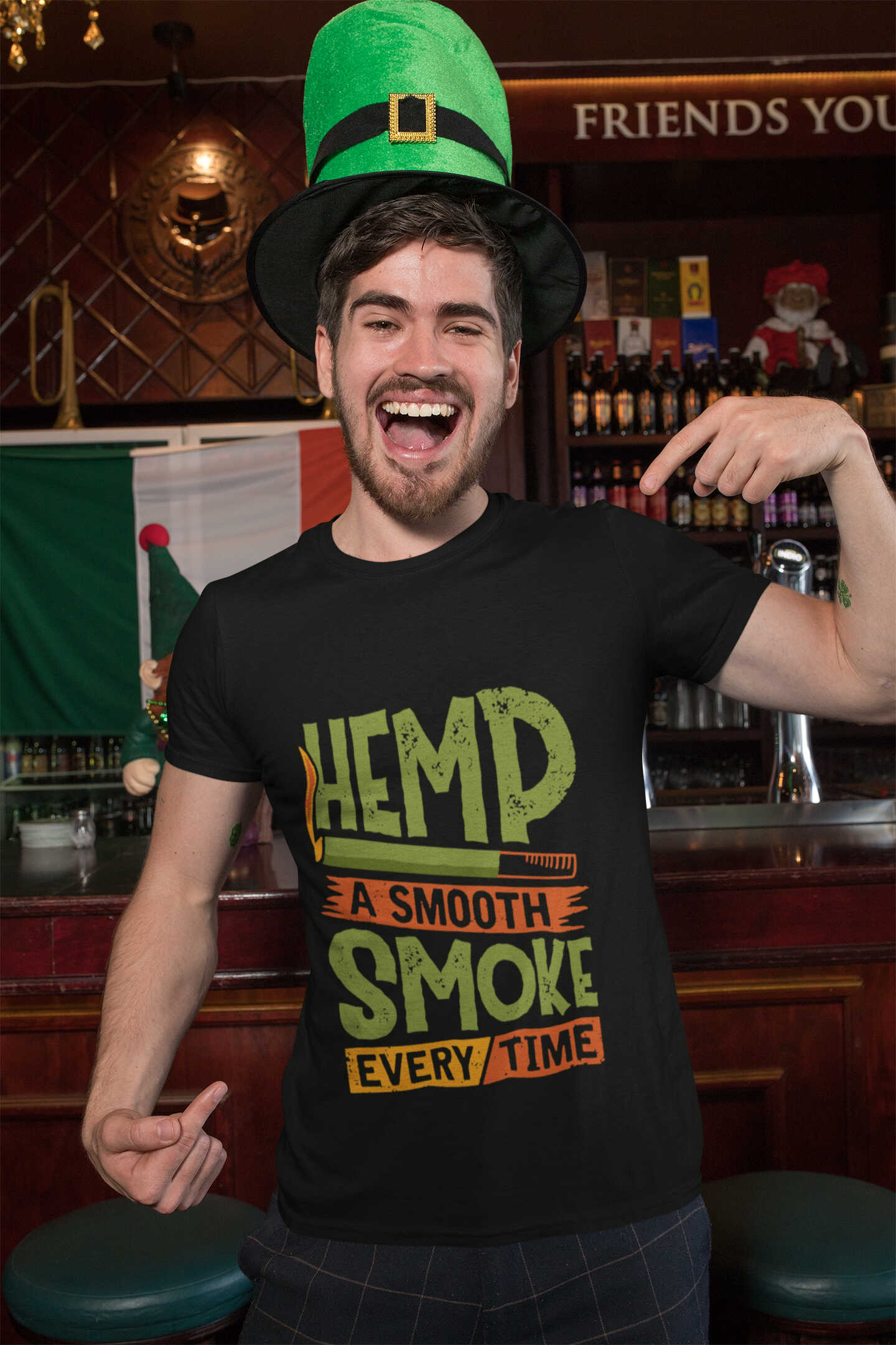 Koszulka - Hemp smoke - Czarna