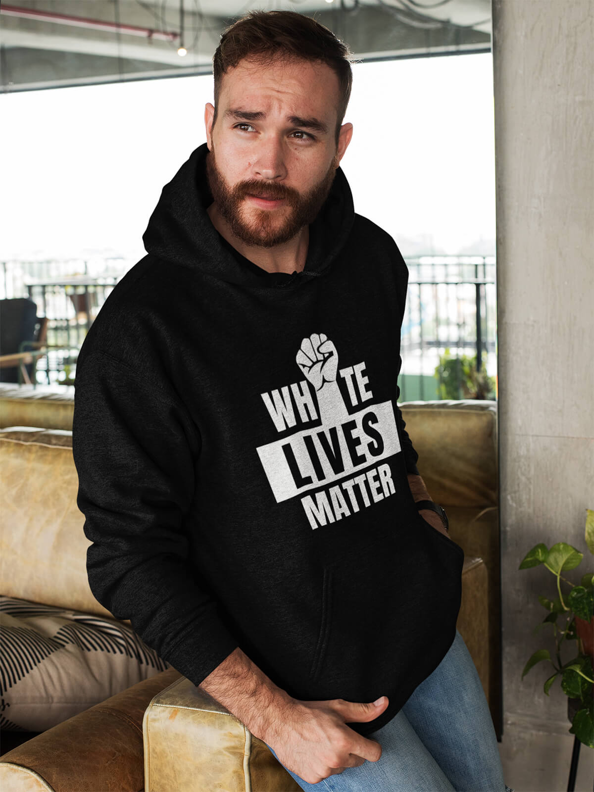 Bluza z kapturem White Lives Matter 3